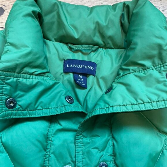 Lands End Green Puffer Vest Medium - Picture 3 of 4